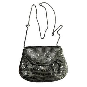 black chain metal mesh link cord body or clutch- VTG mesh- disco date night